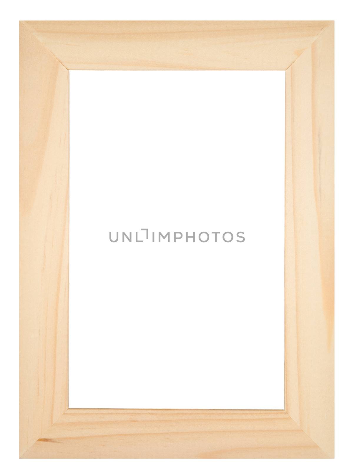 Old wooden photoframe isolated on a white background with copyspace