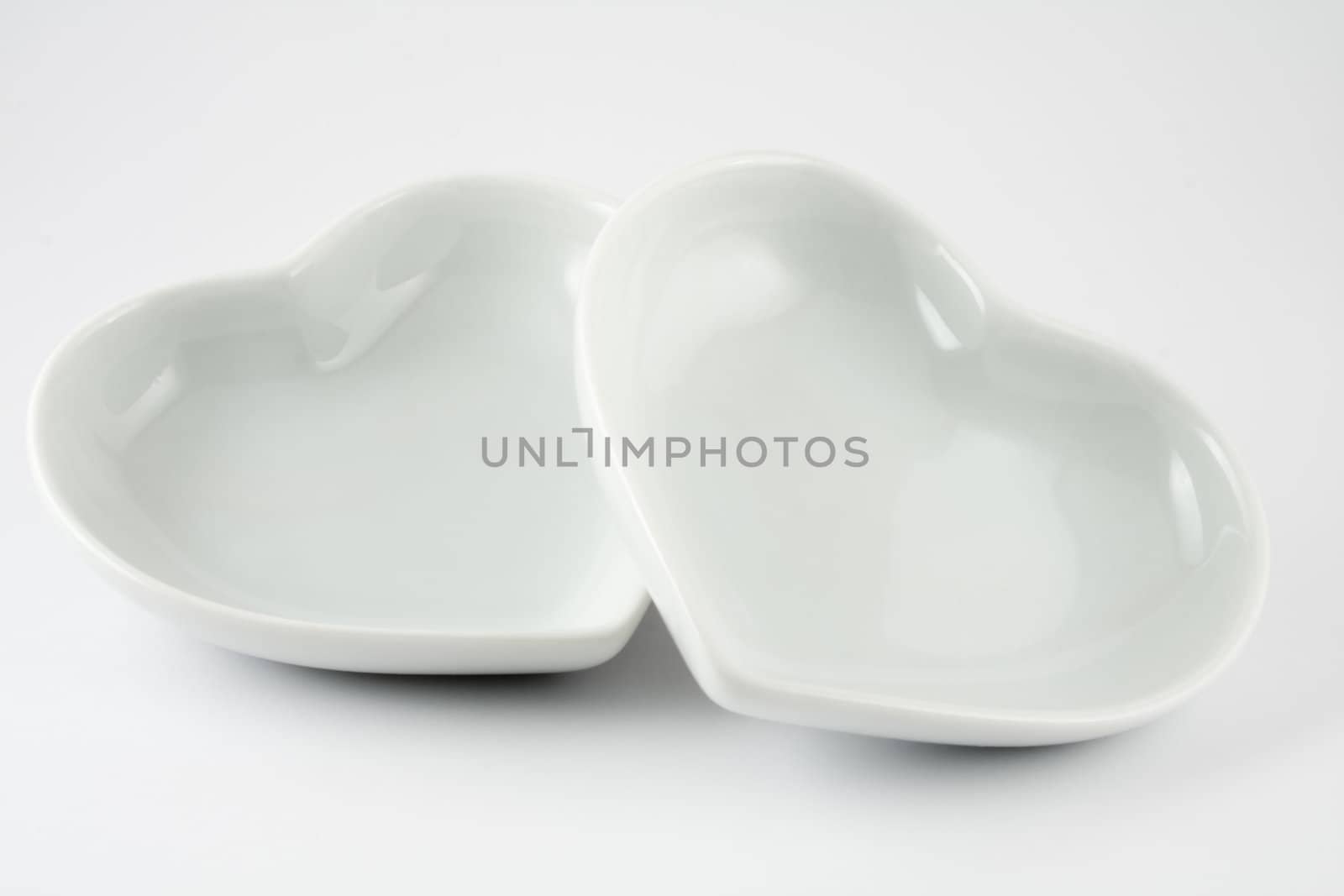 Ceramic Hearts isolated on a white background