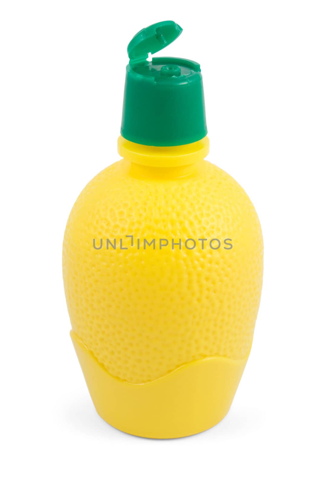 Closeup of Lemon Juice isolated over white background with copyspace