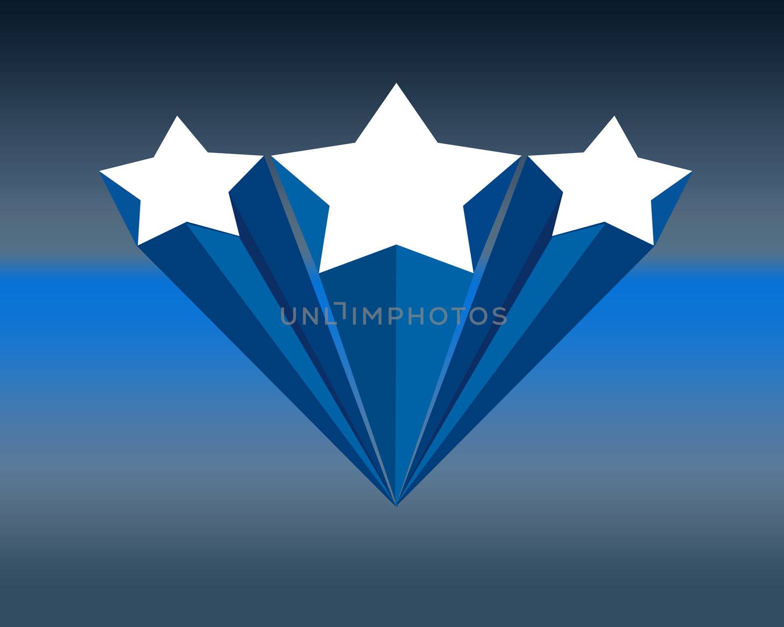 Star Banner Artistic stardesign and white banner on blue background