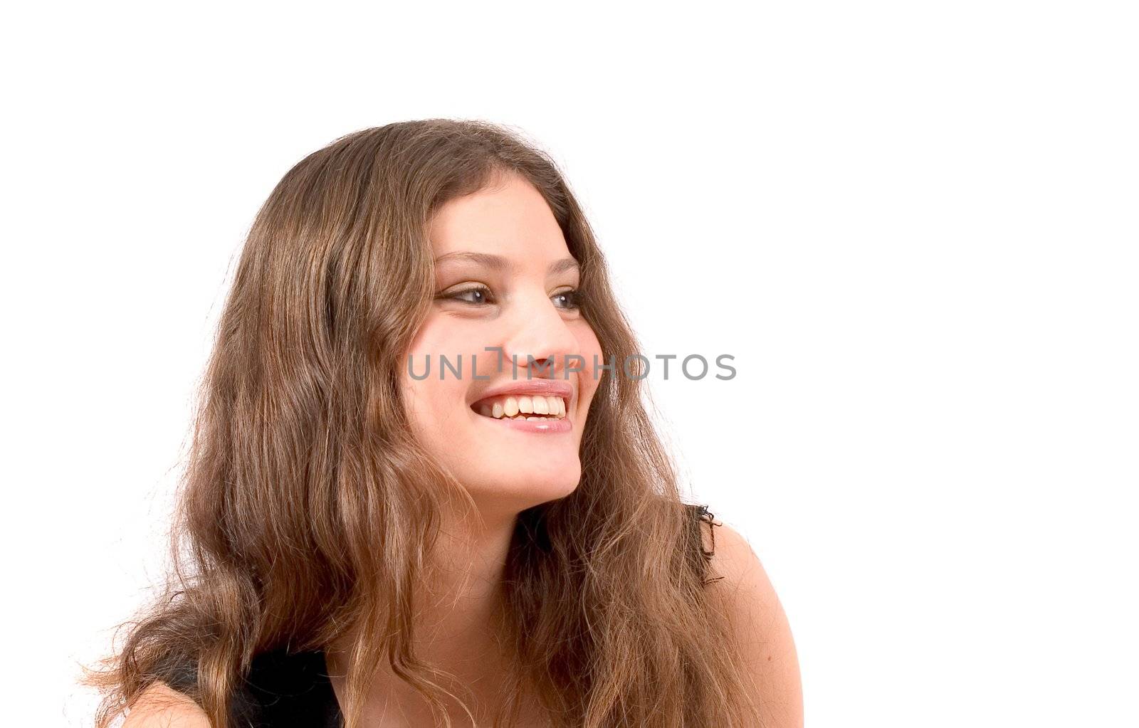 Brunette with perfect teeth by Fotosmurf