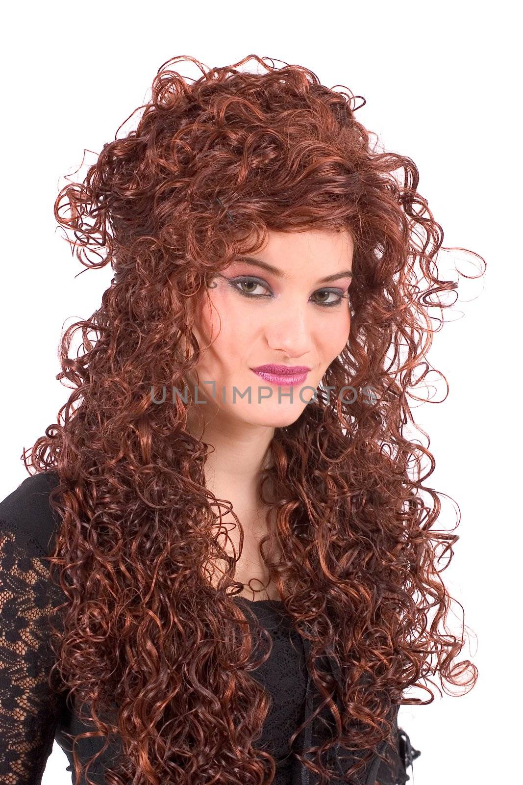 Gorgeous teenager with long curly hair by Fotosmurf