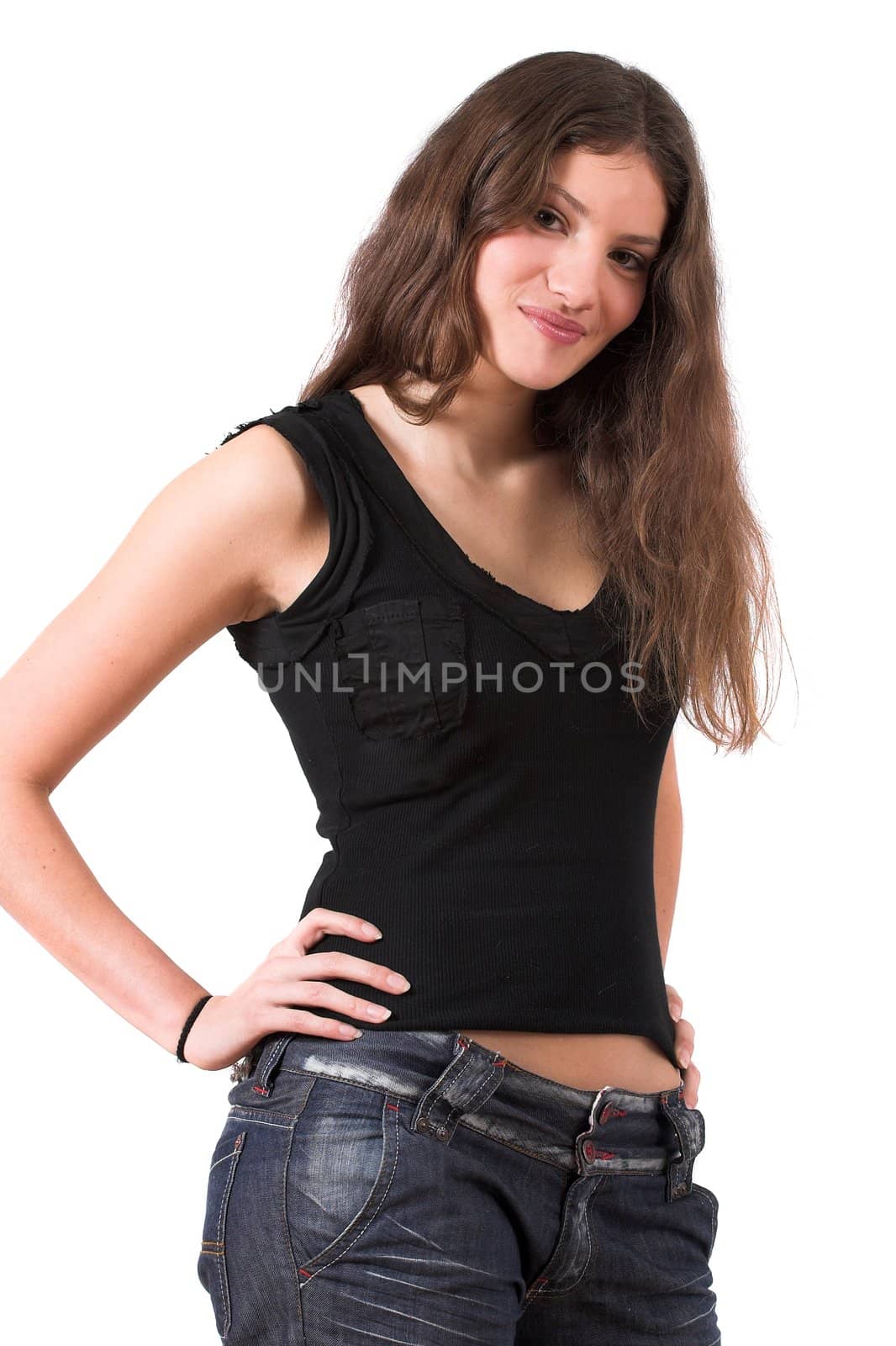 Beautiful teenager in confident pose