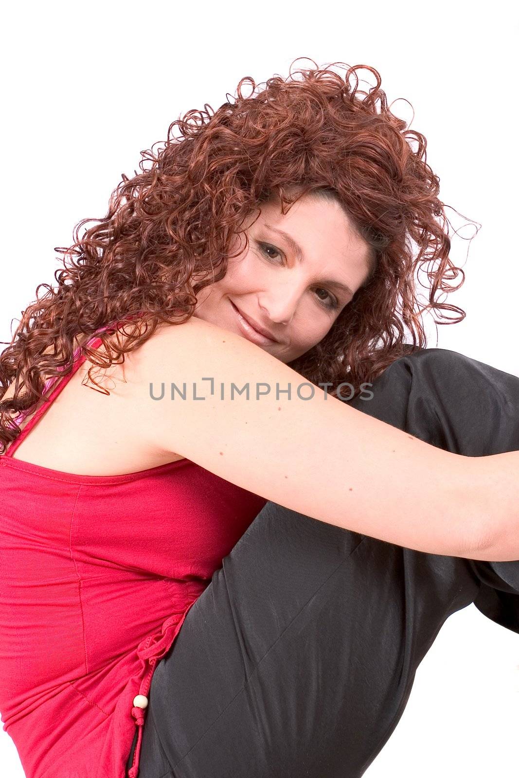 Beautiful redhaired woman in relaxed position