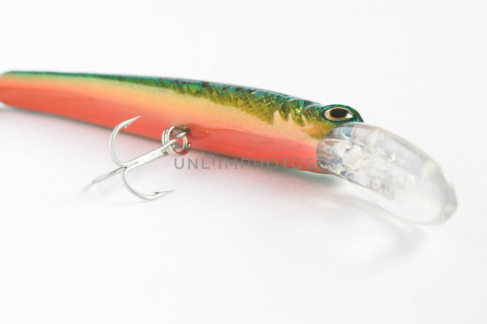Orange-green fishing lure