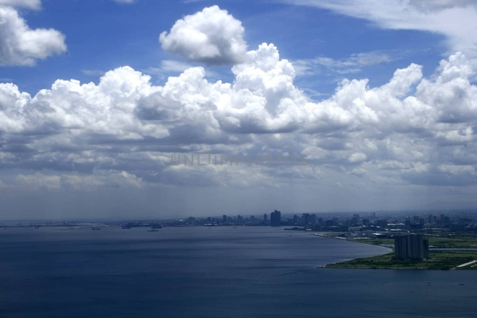 cityscape under clouds a winter afternoon at manila bay 