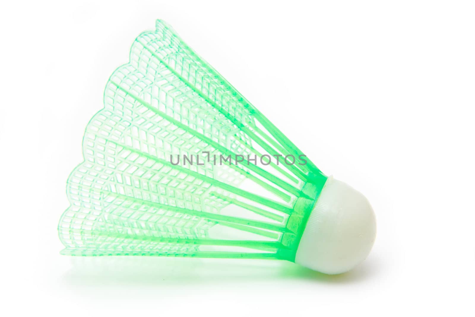 Closeup of badminton shuttle isolated on a white background