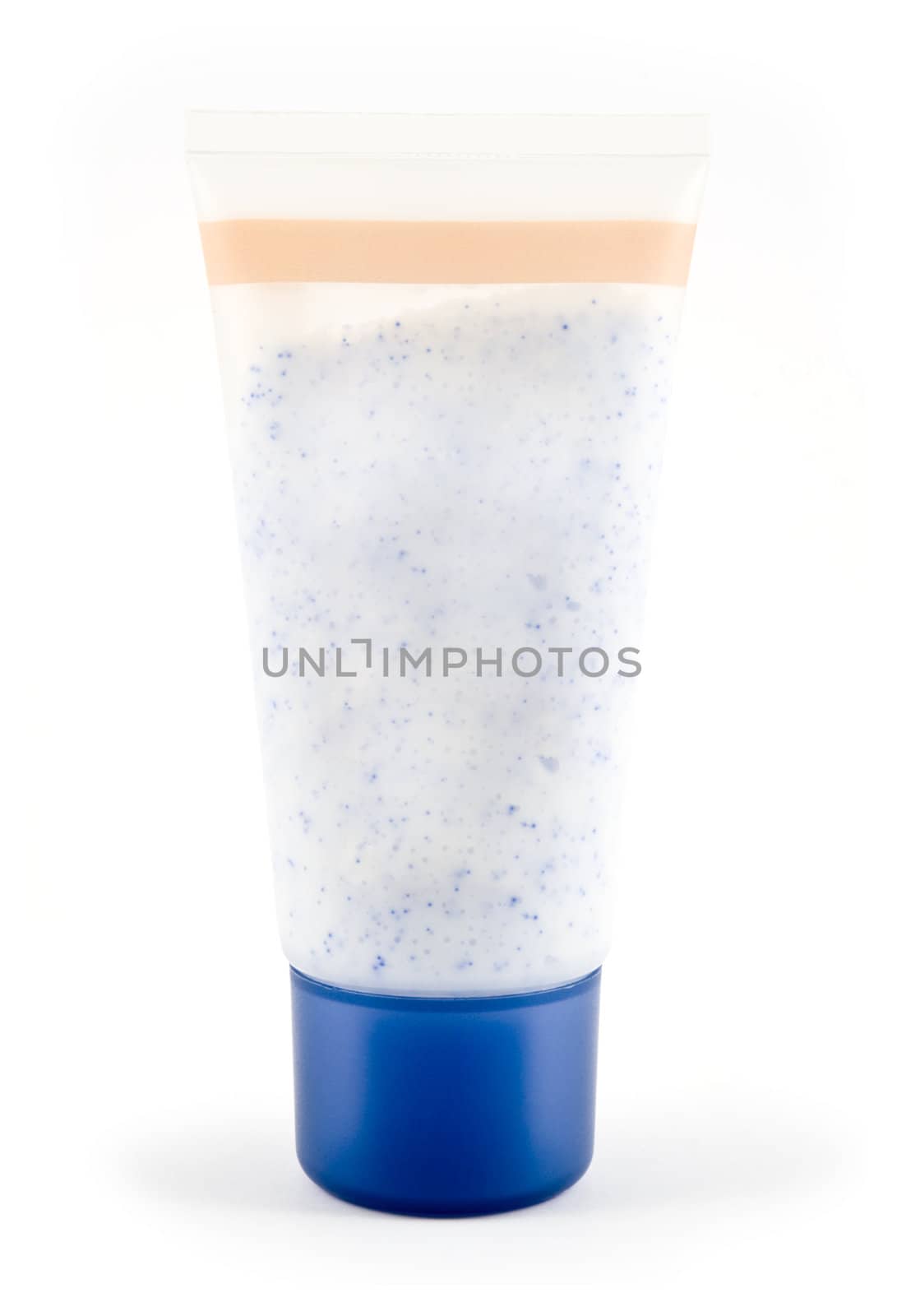 Closeup of Tube isolated over white background with copyspace