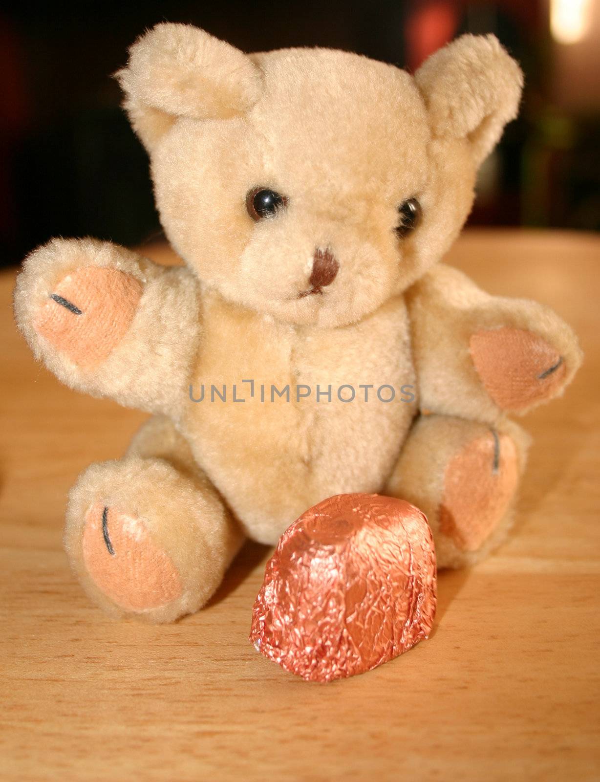 teddy has a favourite chocolate wrapped in foil
