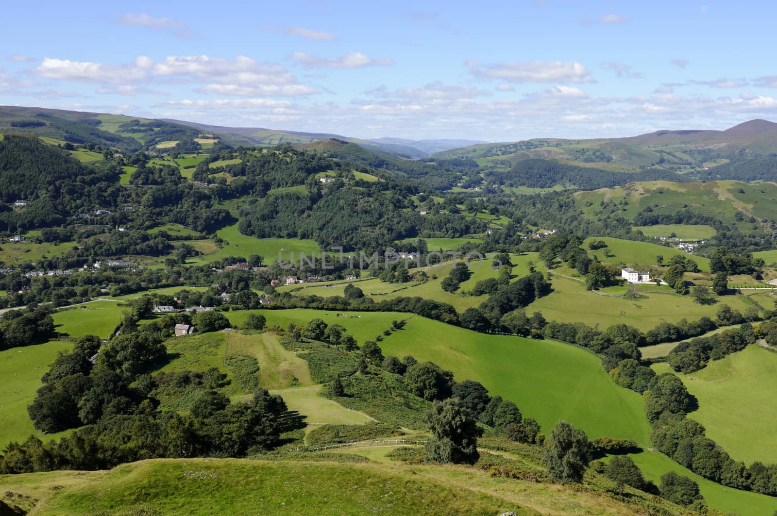 View from Castell Dinas Bran above Llangollen in Denbighshire Wales UK