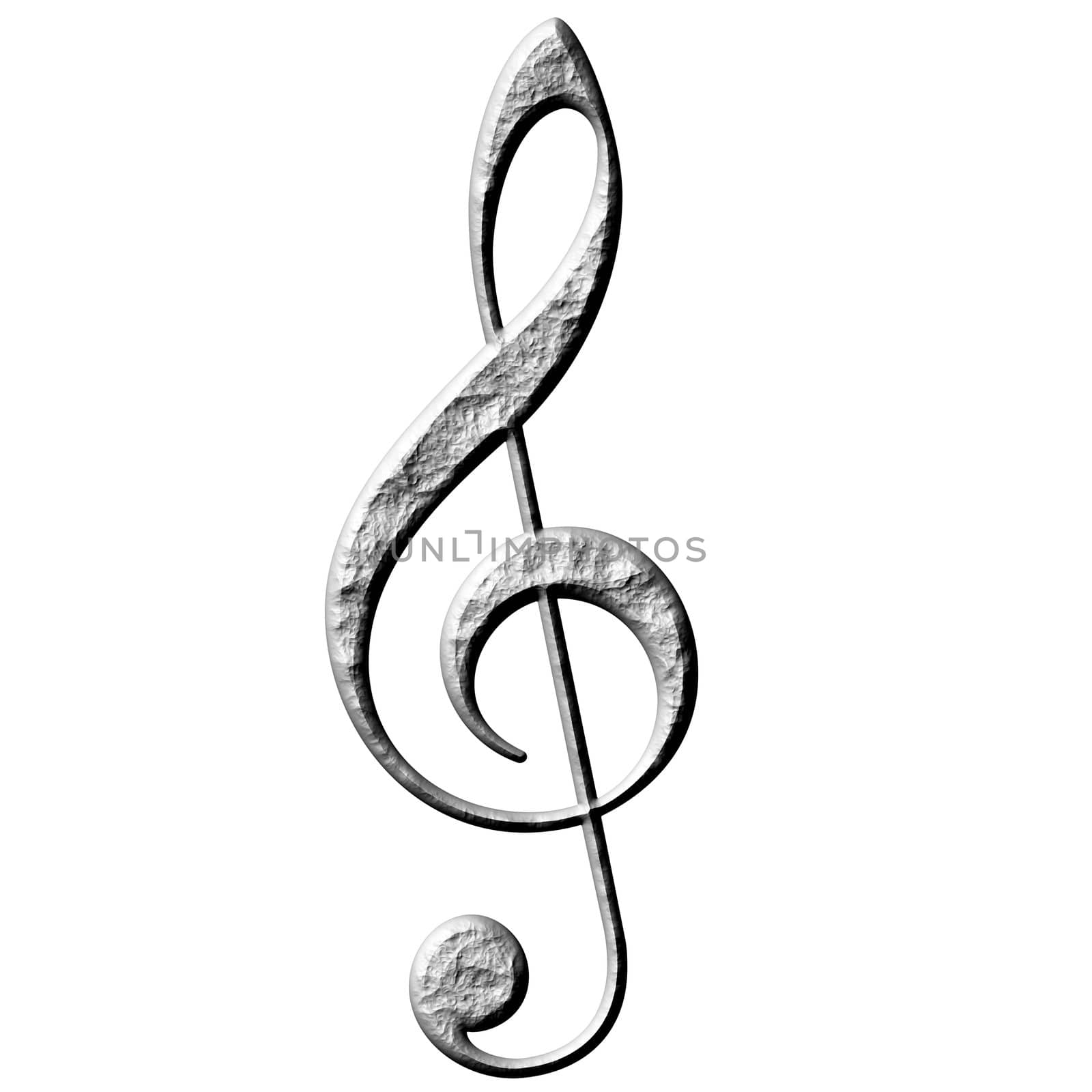 3D Stone Treble Clef by Georgios