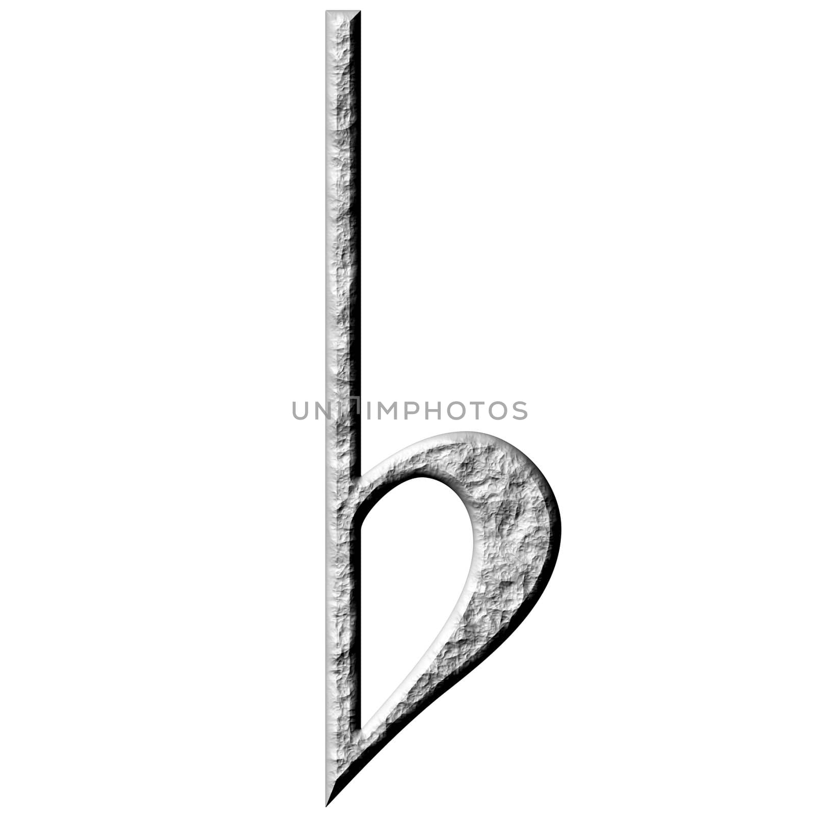 3d stone flat symbol isolated in white