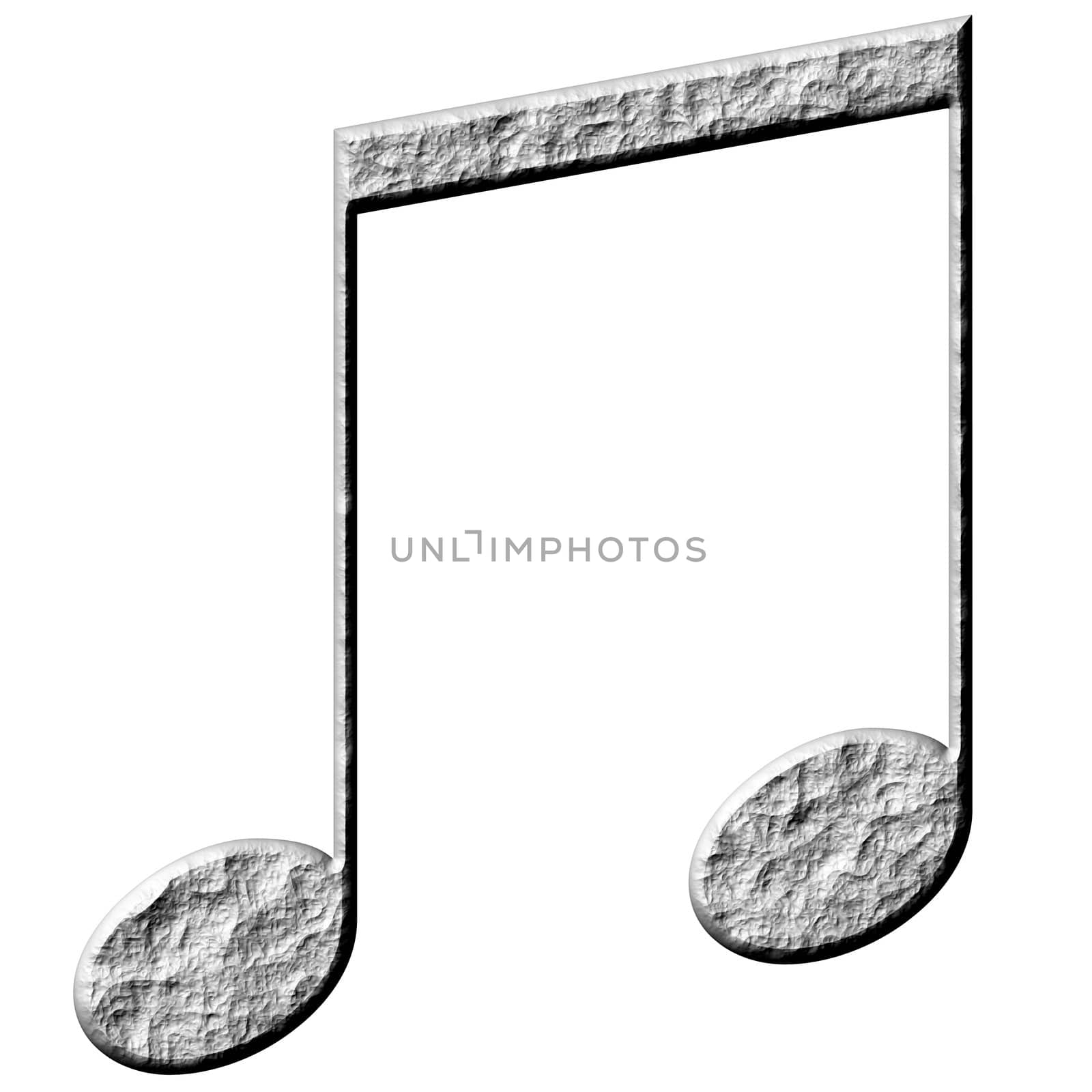 3d stone eighth notes isolated in white