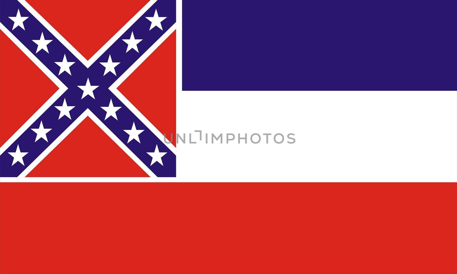 Very large 2d illustration of Mississippi flag
