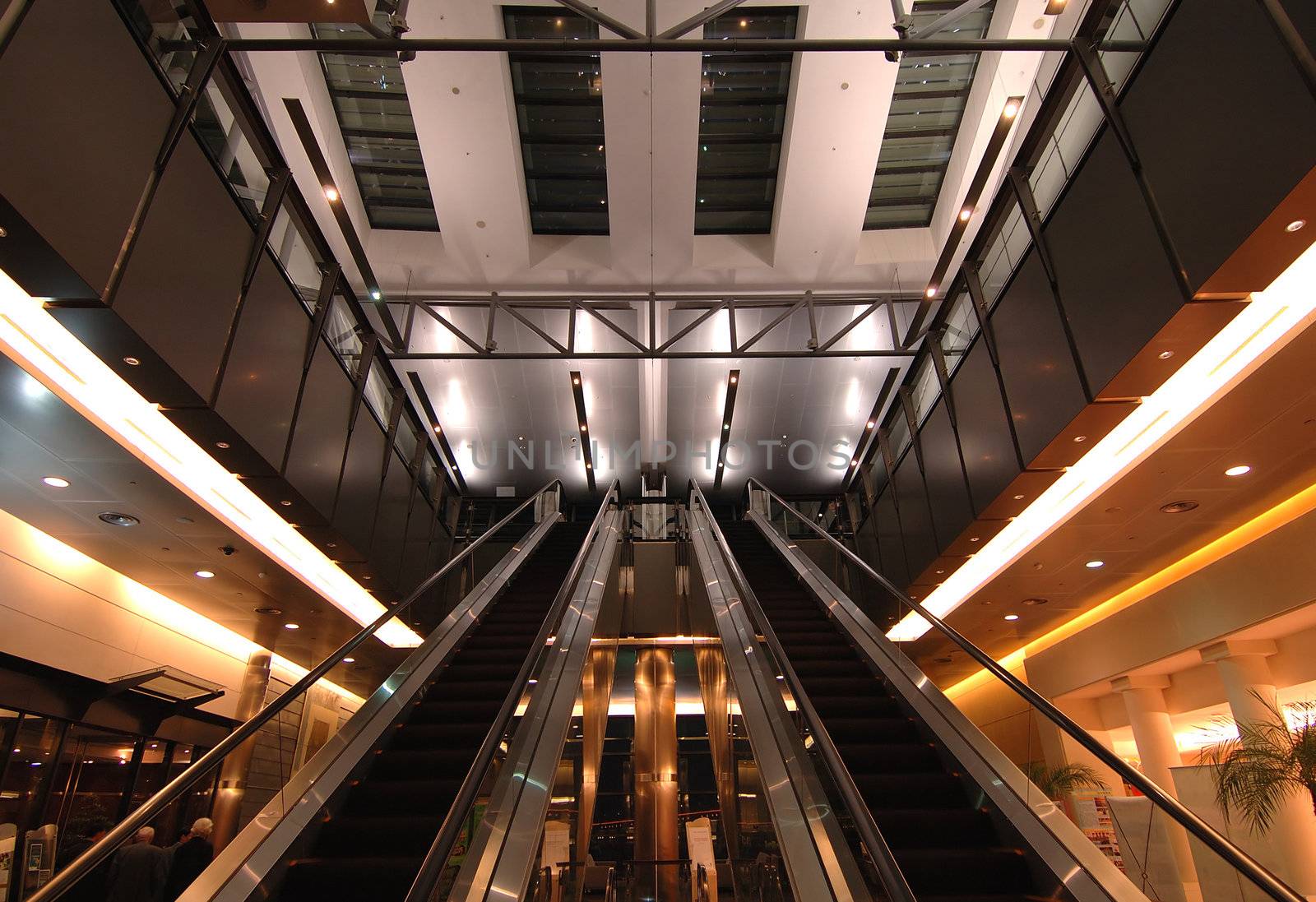The Escalators in the terminal of airport