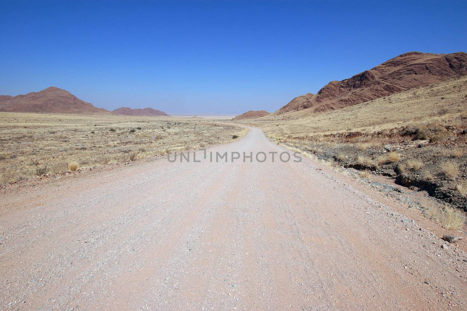 On the road - gravel road - Namibia