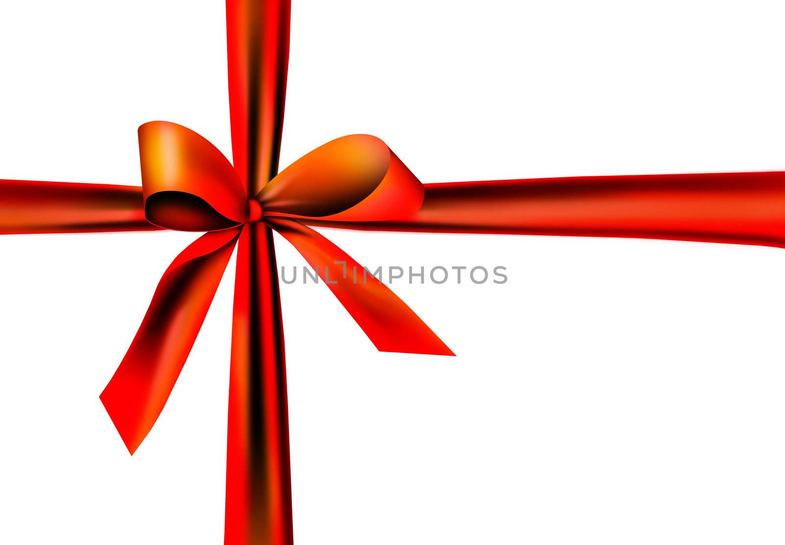red gift ribbon with knot by photochecker