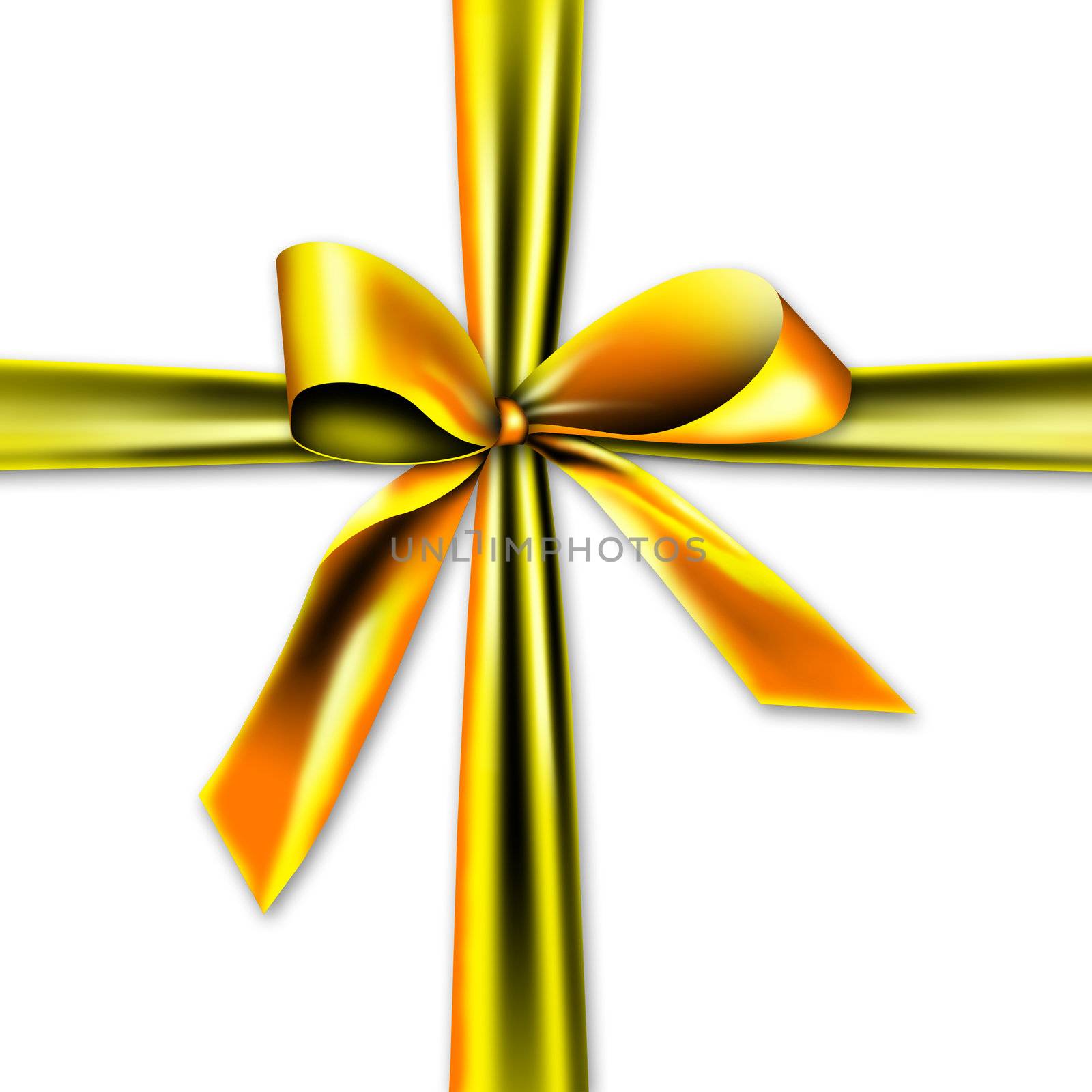 beautiful and golden gift ribbon by photochecker