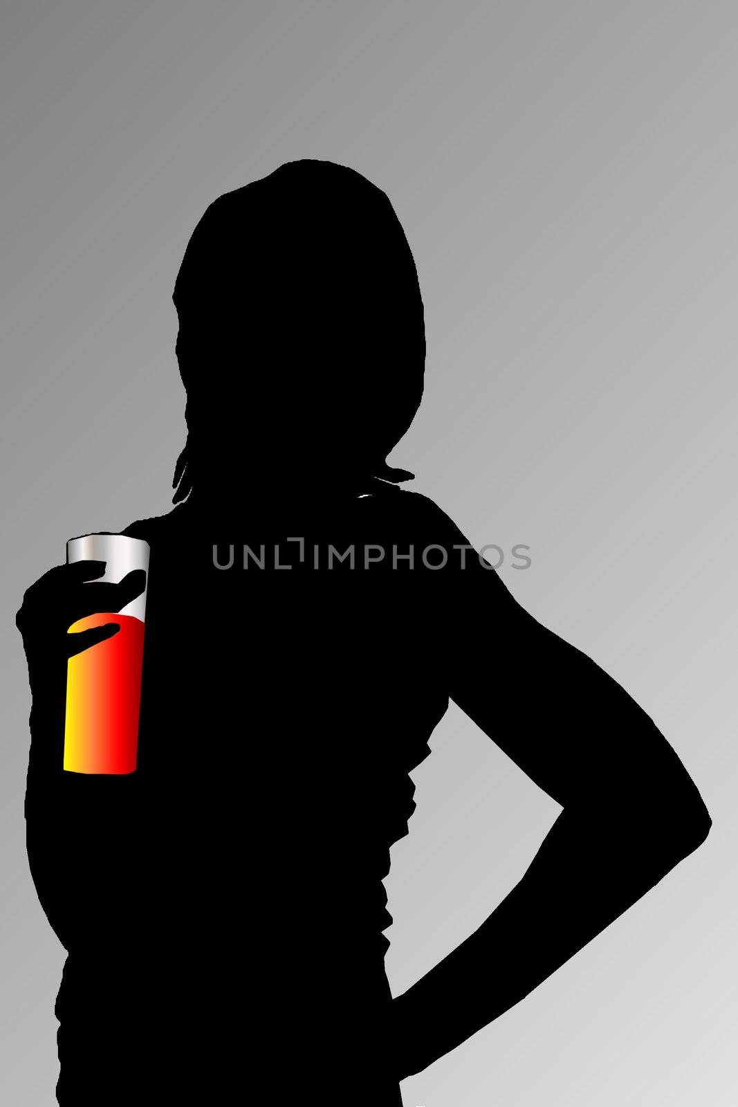 female silhouette with a drink
 