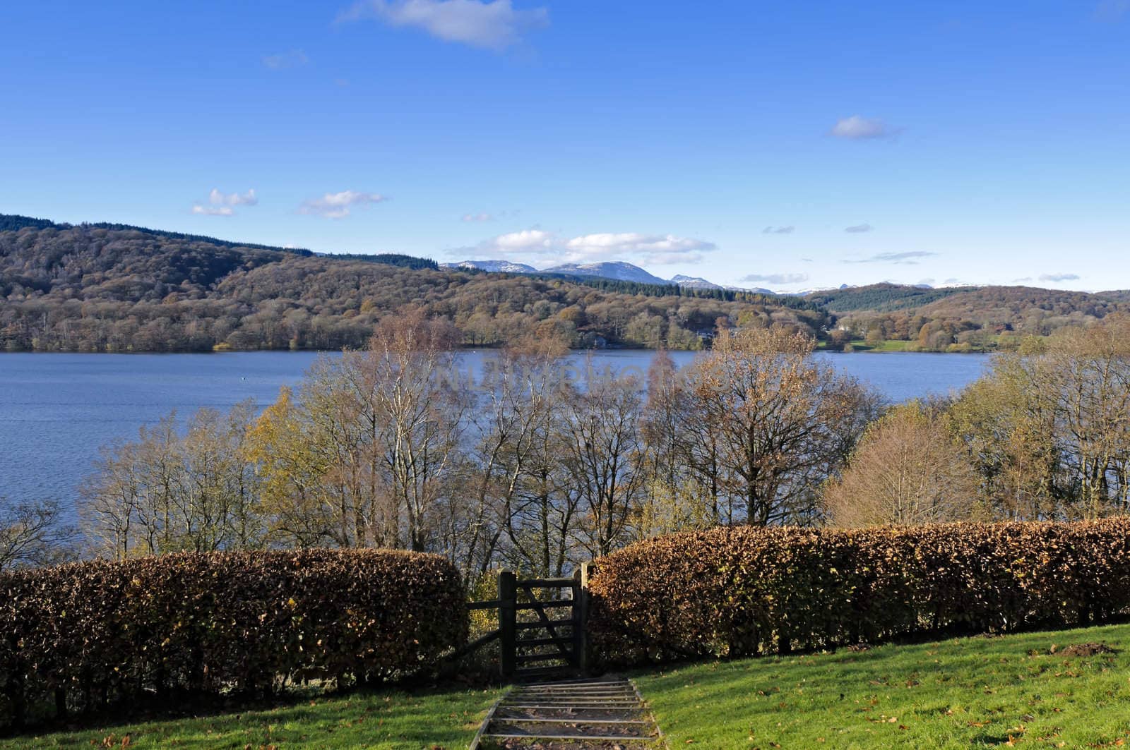 Lake Windermere in Lake District National Park Cumbria England