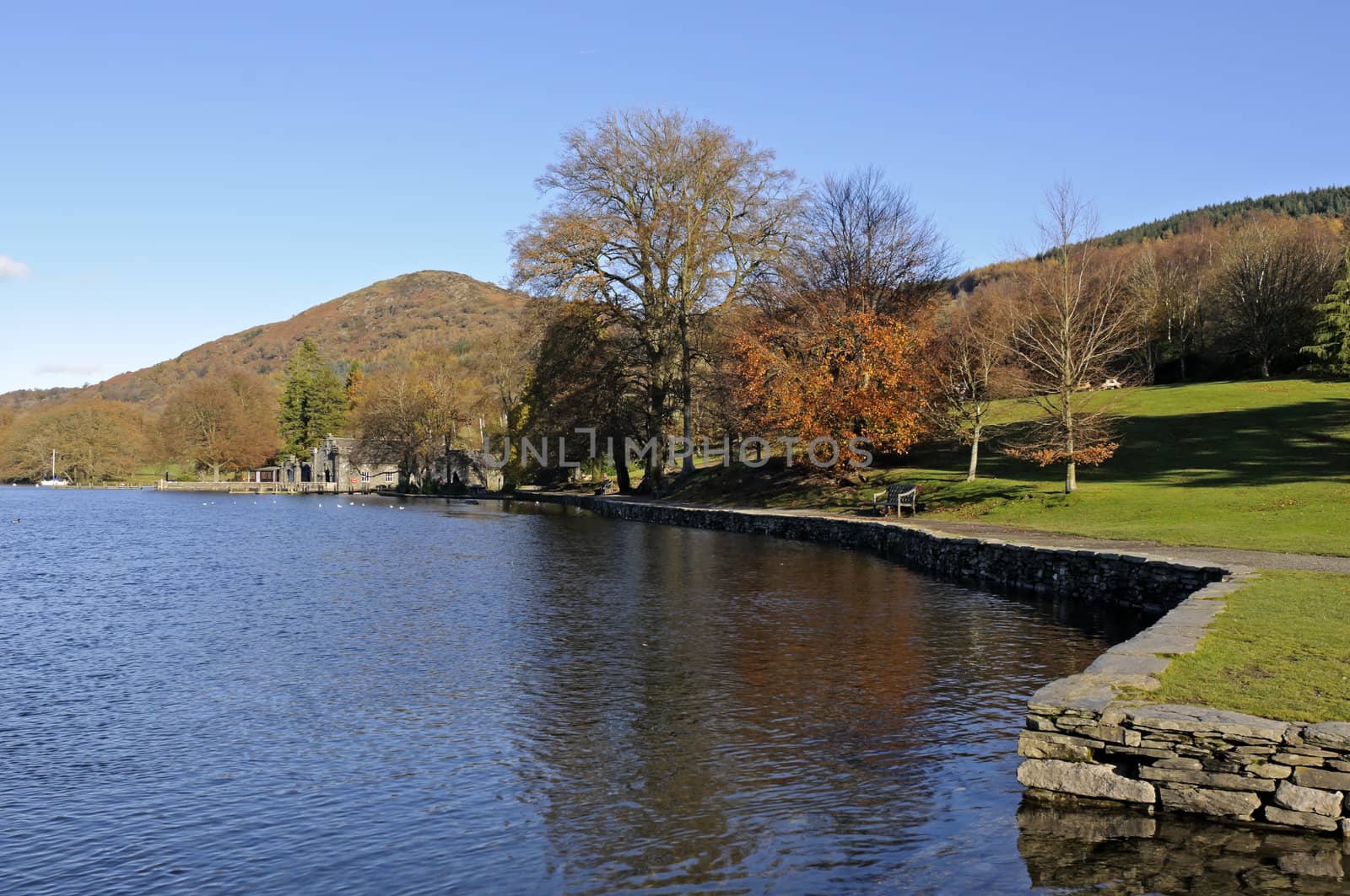 Lake Windermere in Lake District National Park Cumbria England