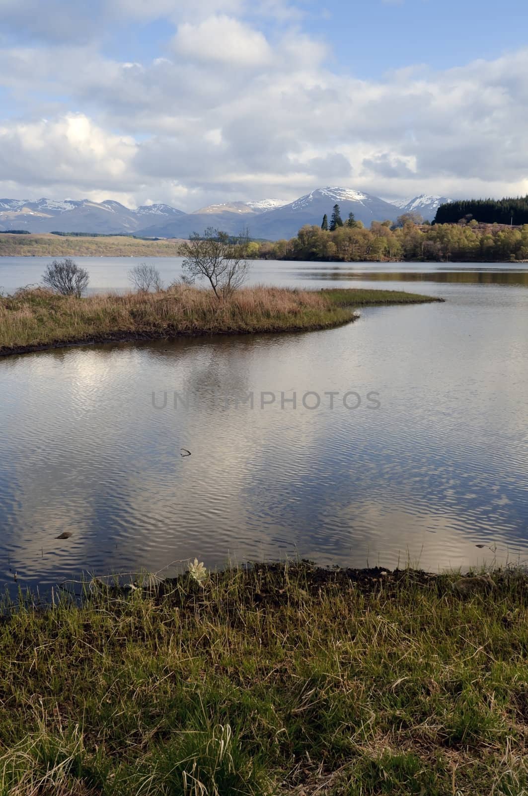 View across Loch Lochy (Loch Lochaidh) in Lochaber Scotland