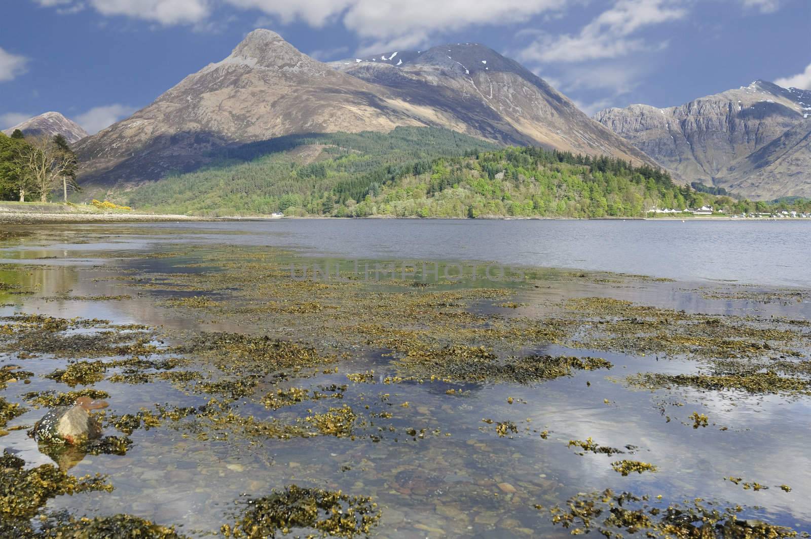 View of Loch Leven in Perth and Kinross Scotland