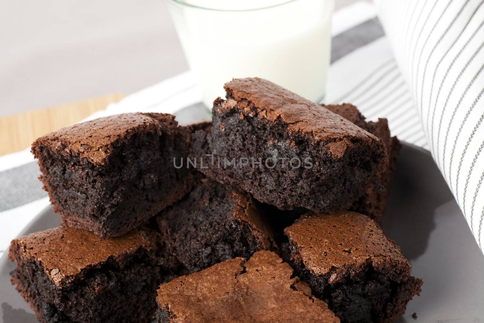 Tempting chocolate brownie treat, moist and delicious.