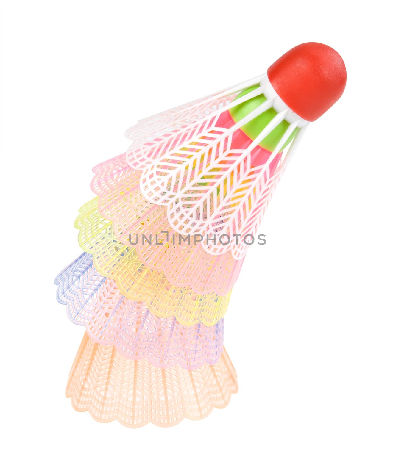 Five badminton shuttlecoc isolated. Clipping path