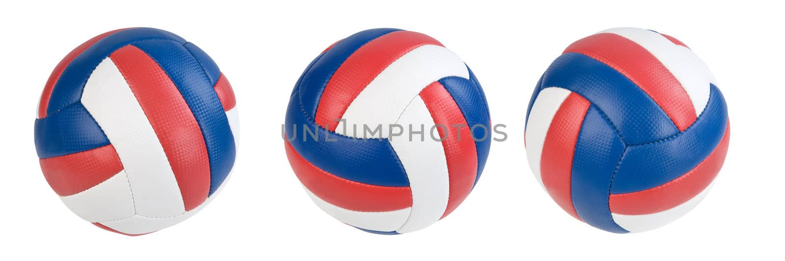 Three volleyball ball isolated. Clipping paths