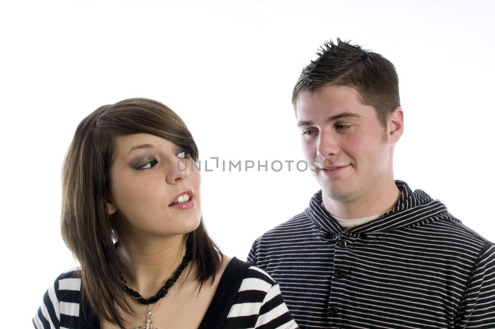 Young couple in love just goofing and having fun