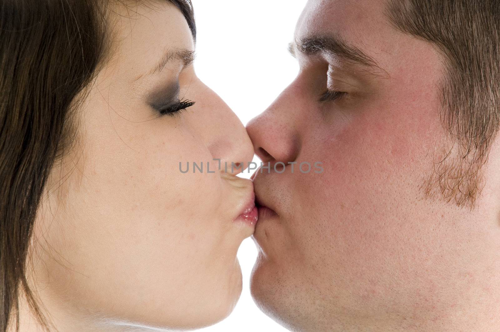 young couple kissing