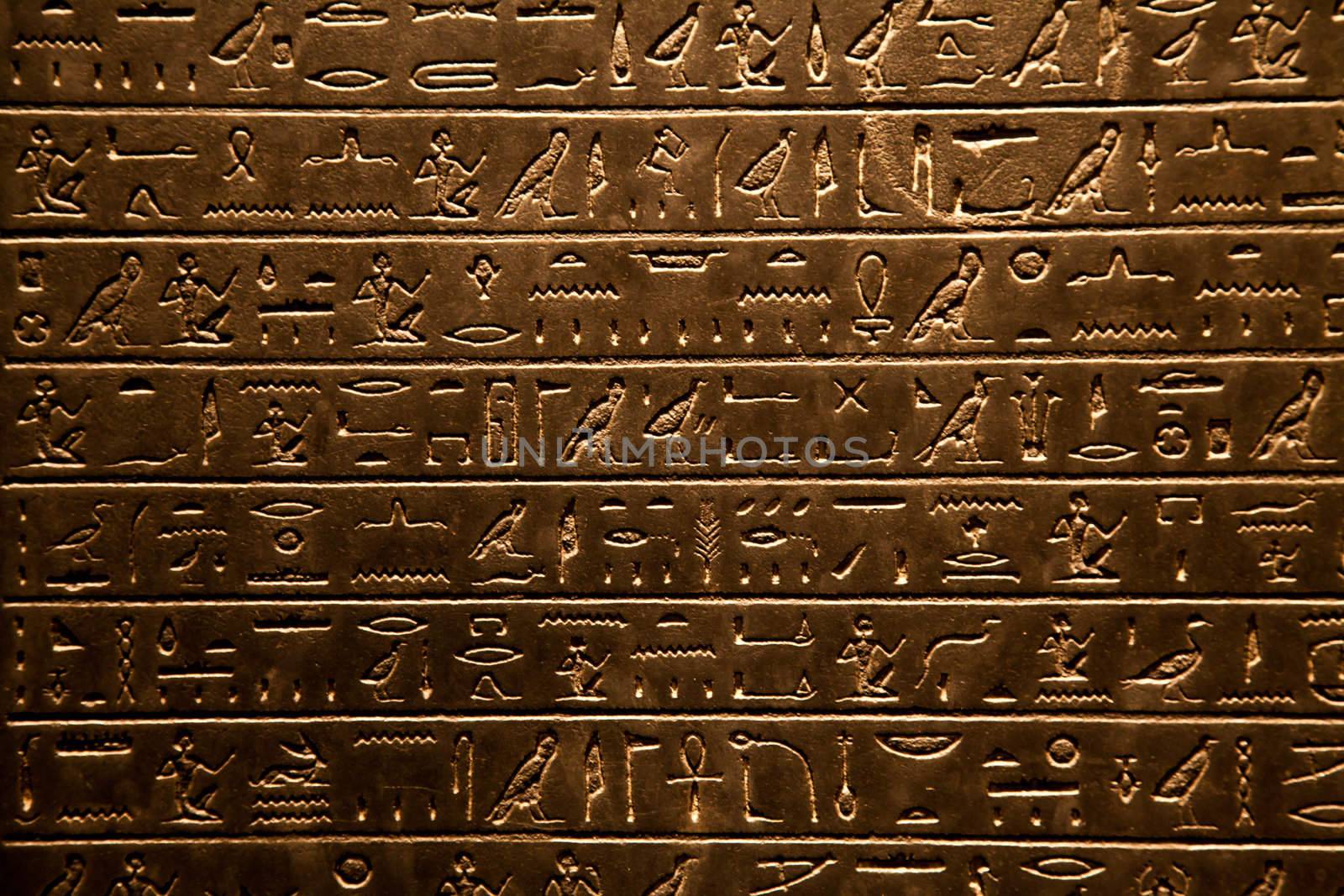 Background of Egyptian hieroglyphic, written on stone