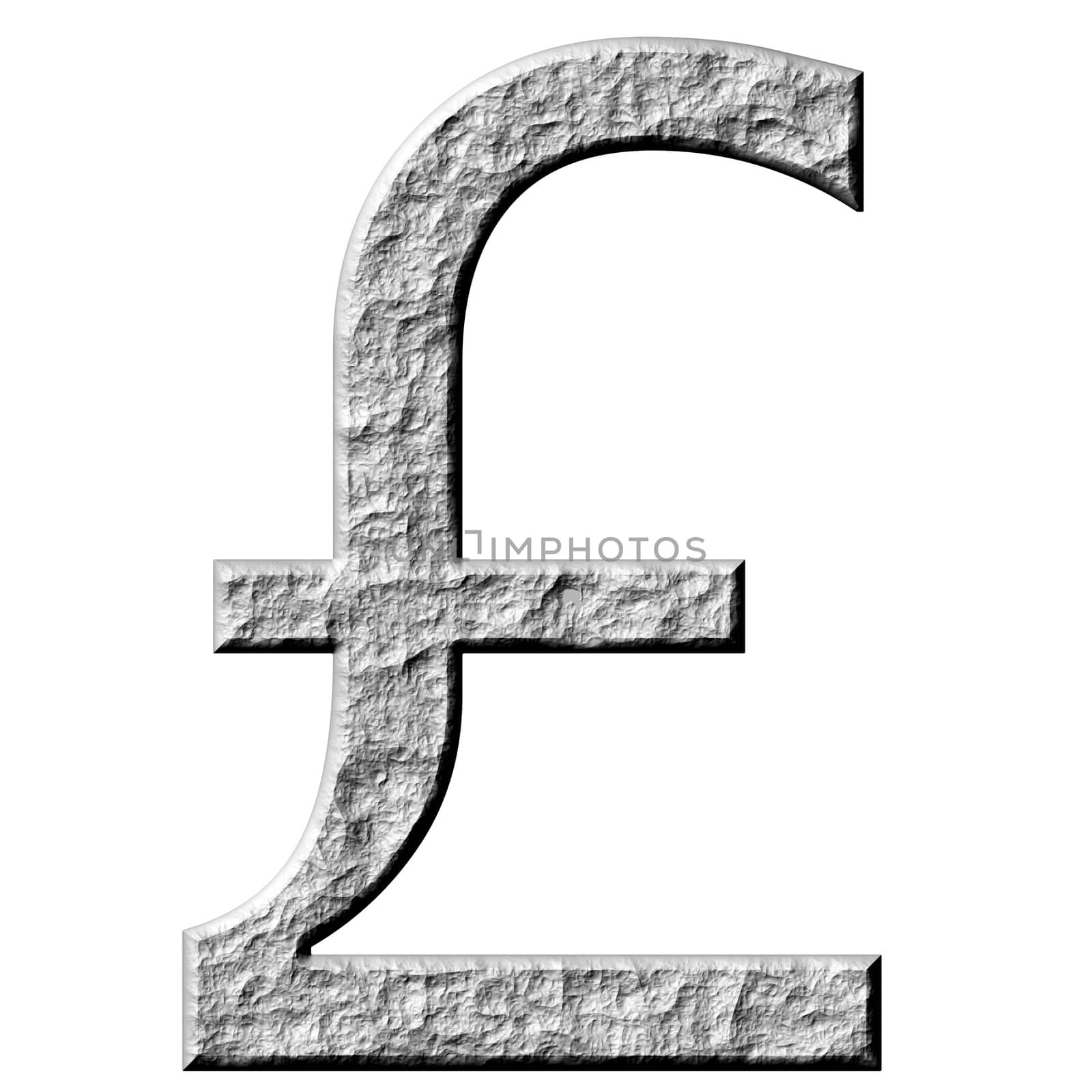 3d stone pound symbol isolated in white