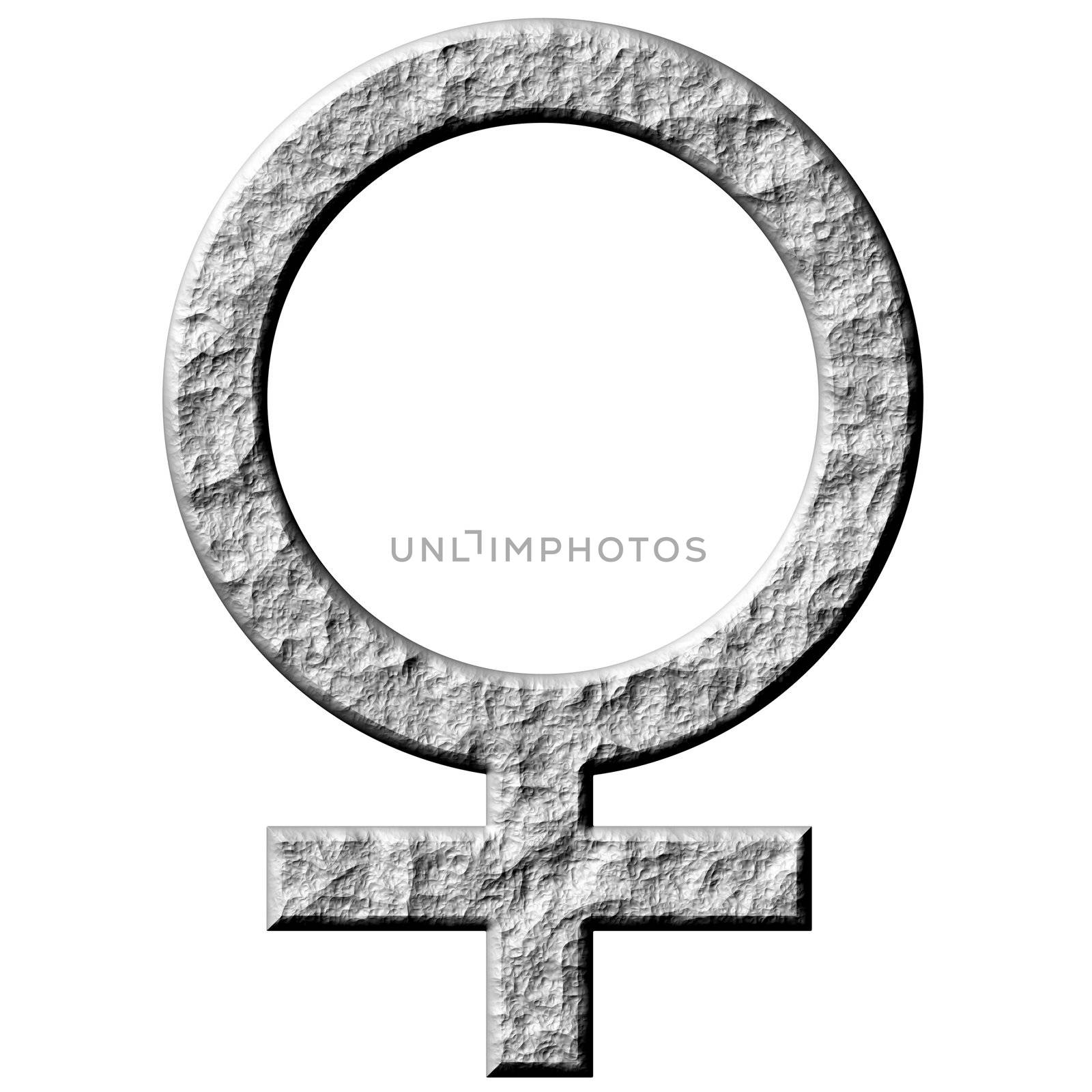 3d stone female symbol isolated in white