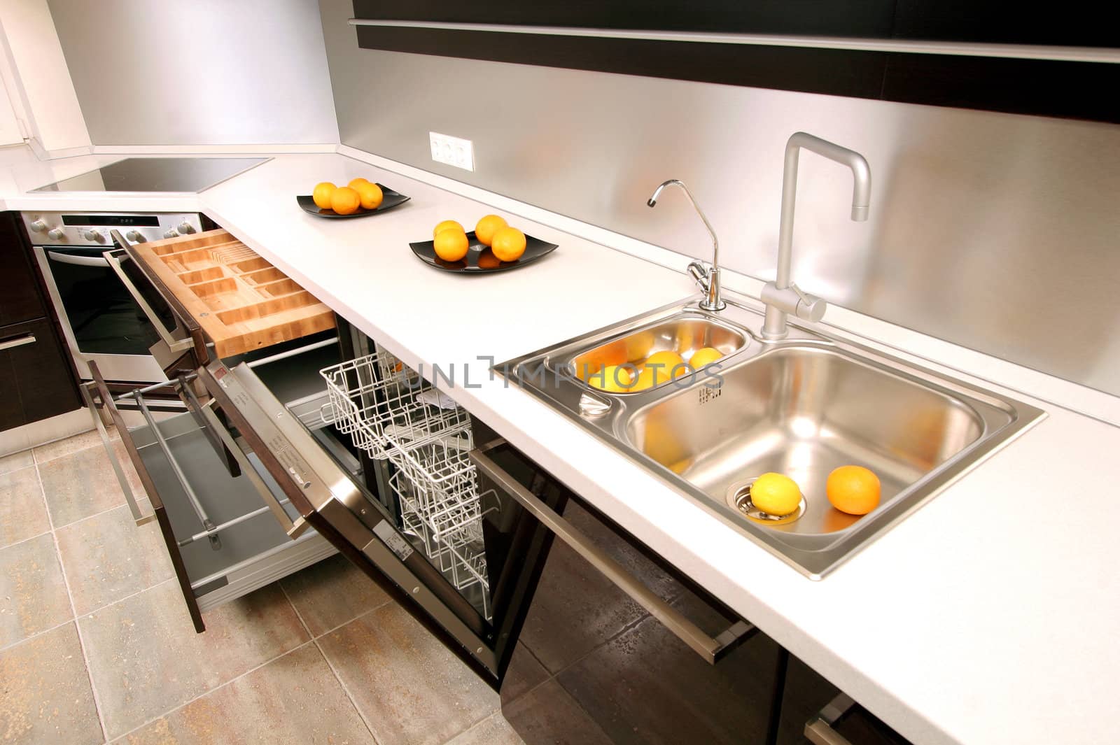 Modern kitchen with the built in home appliances by sveter