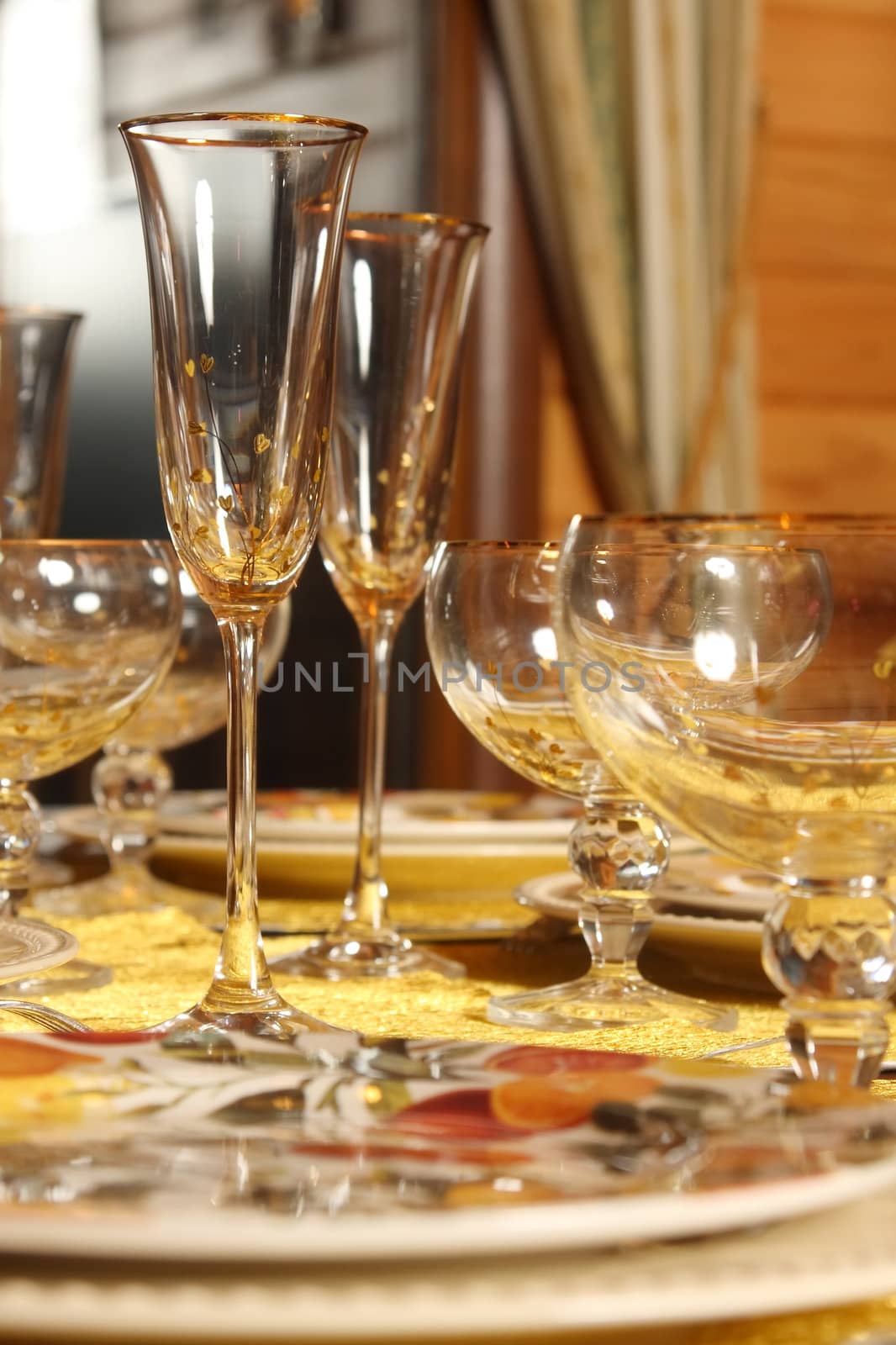 The covered celebratory table at restaurant