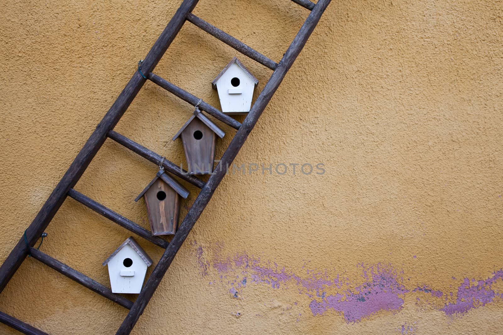 Handmade bird houses, good for concepts of care and safety
