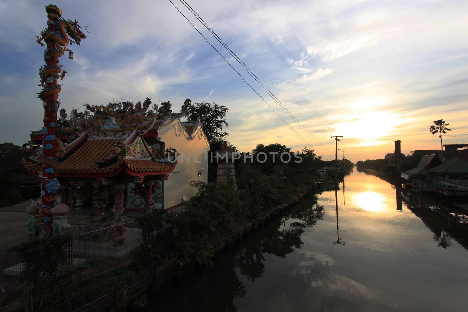 sunset at Sansap chanel Minburi Bangkok Thailand