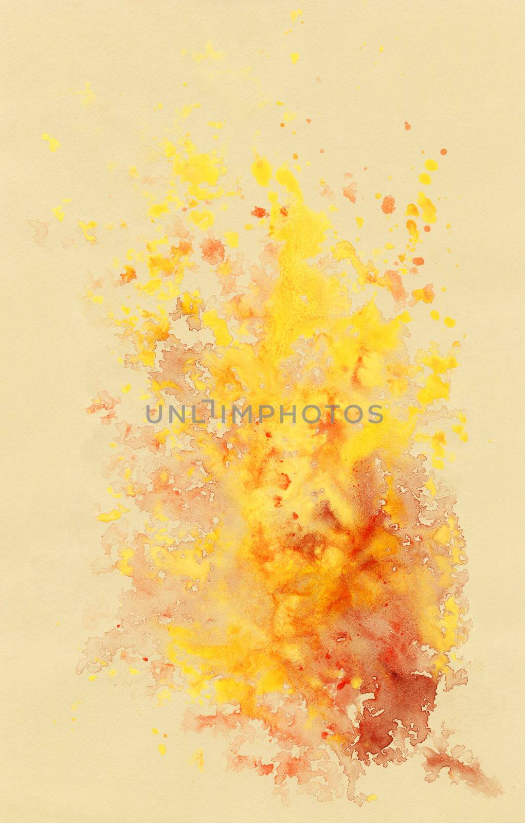 Abstract background, watercolor, beautiful hand painted on a paper. Pink, red, orange, yellow