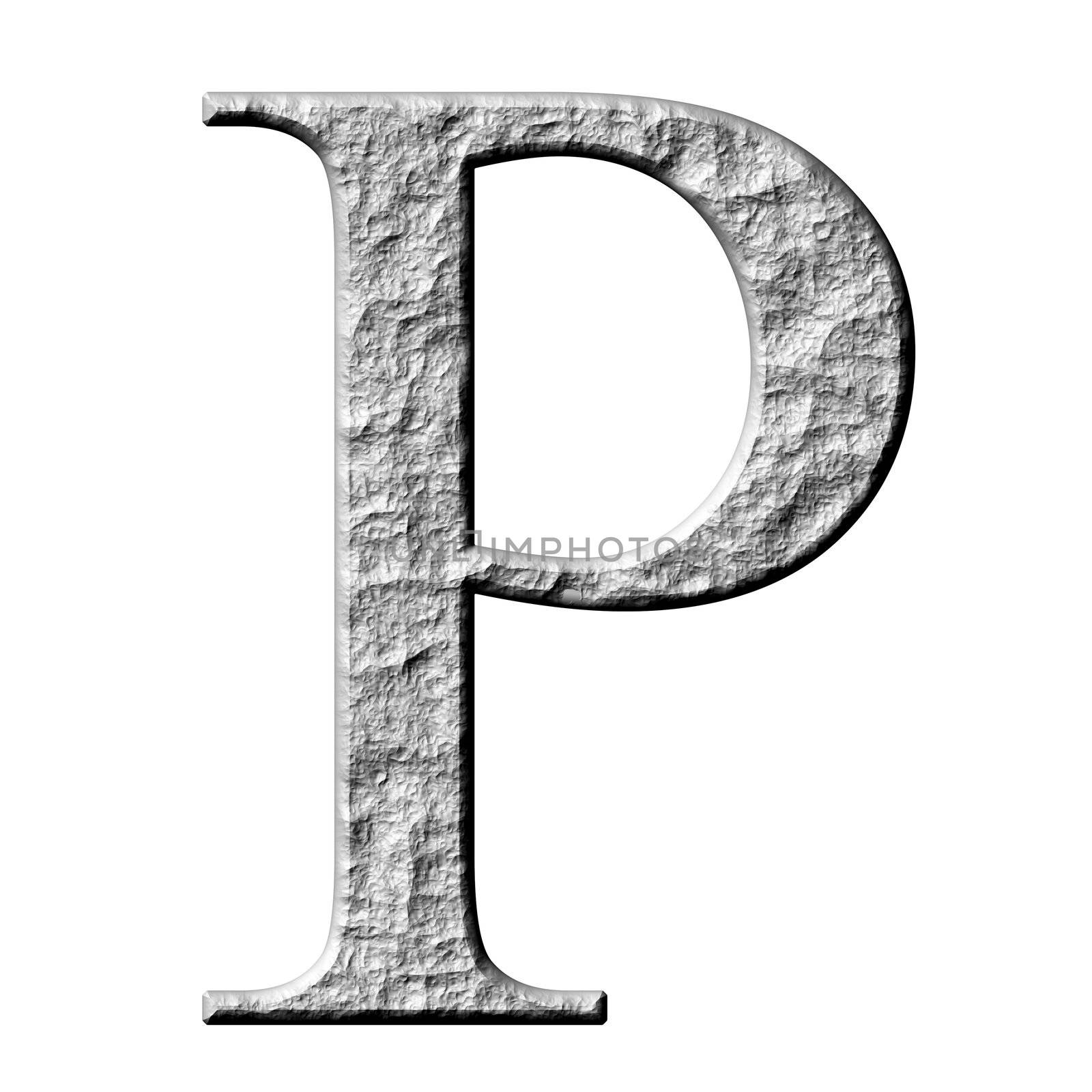 3D Stone Greek Letter Rho by Georgios