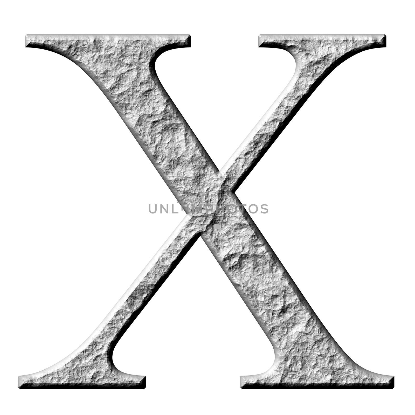 3D Stone Greek Letter Chi by Georgios