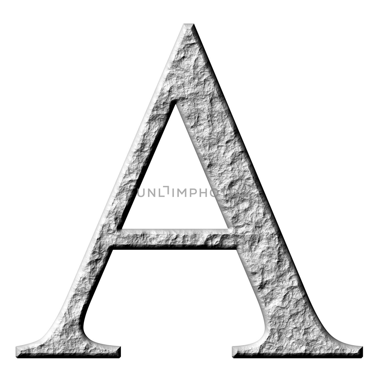 3D Stone Greek Letter Alpha by Georgios