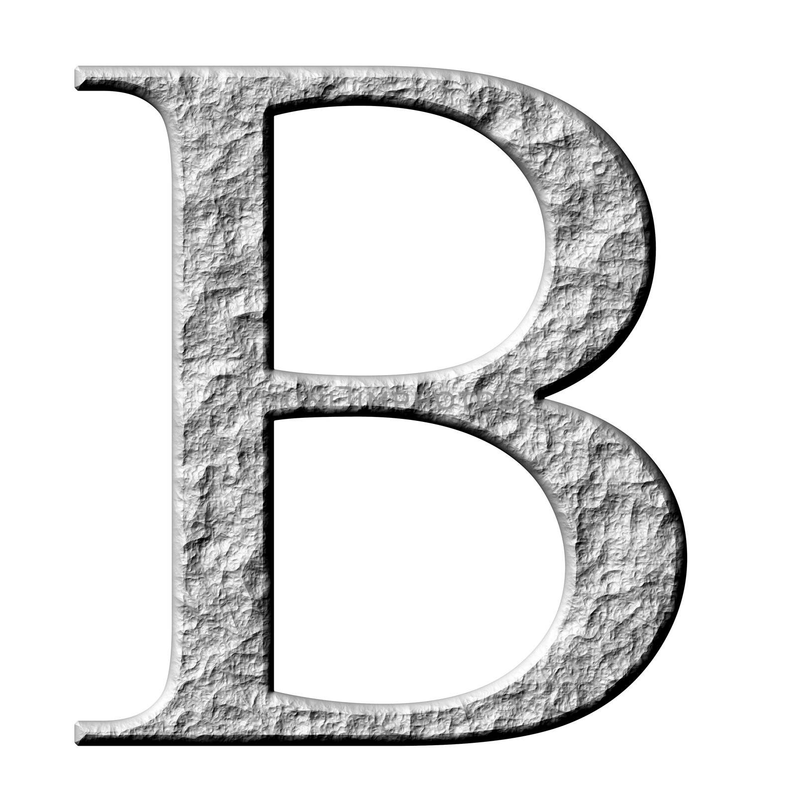 3d stone Greek letter Beta isolated in white