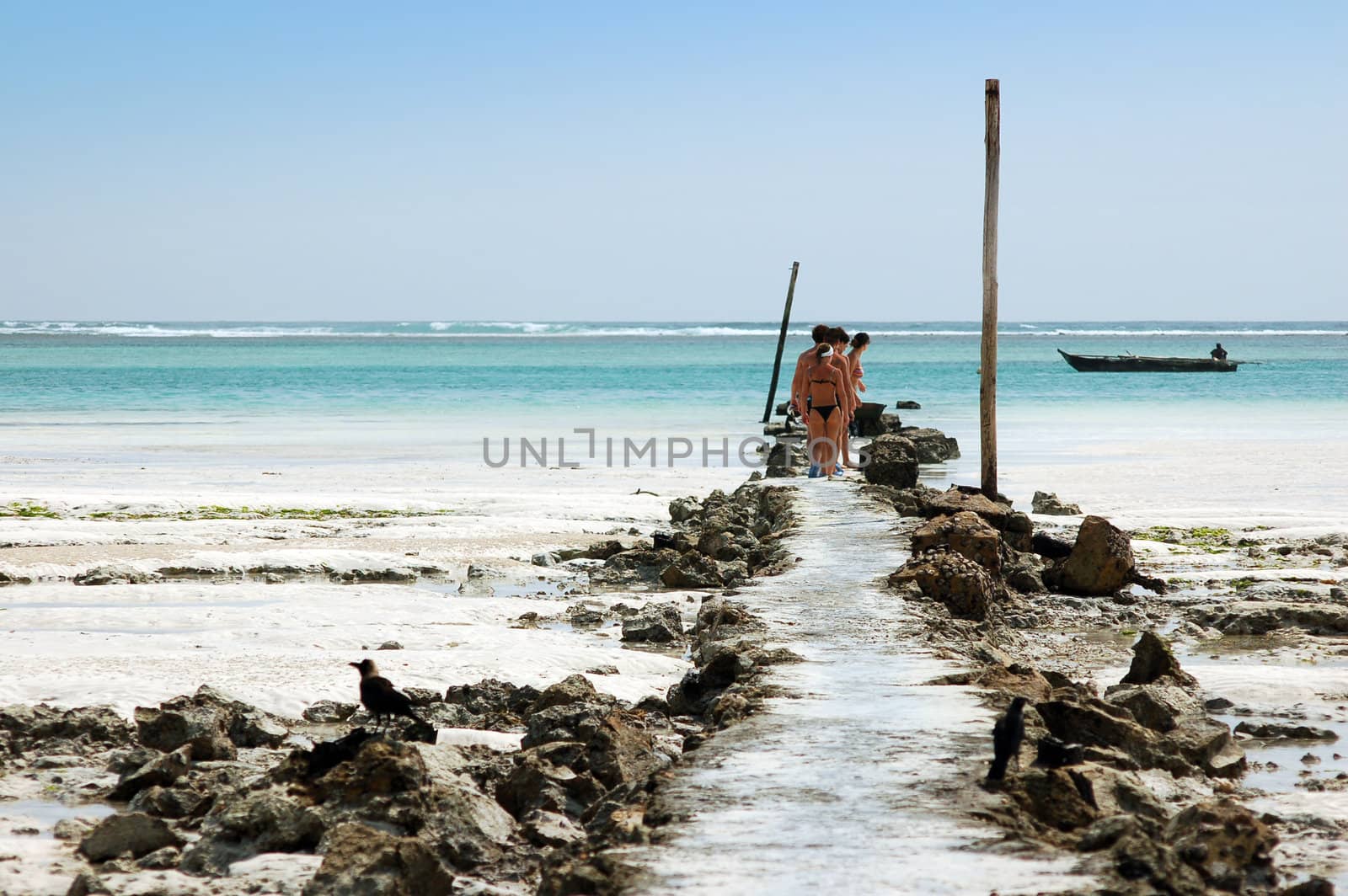 Group of tourist in Zanzibar.