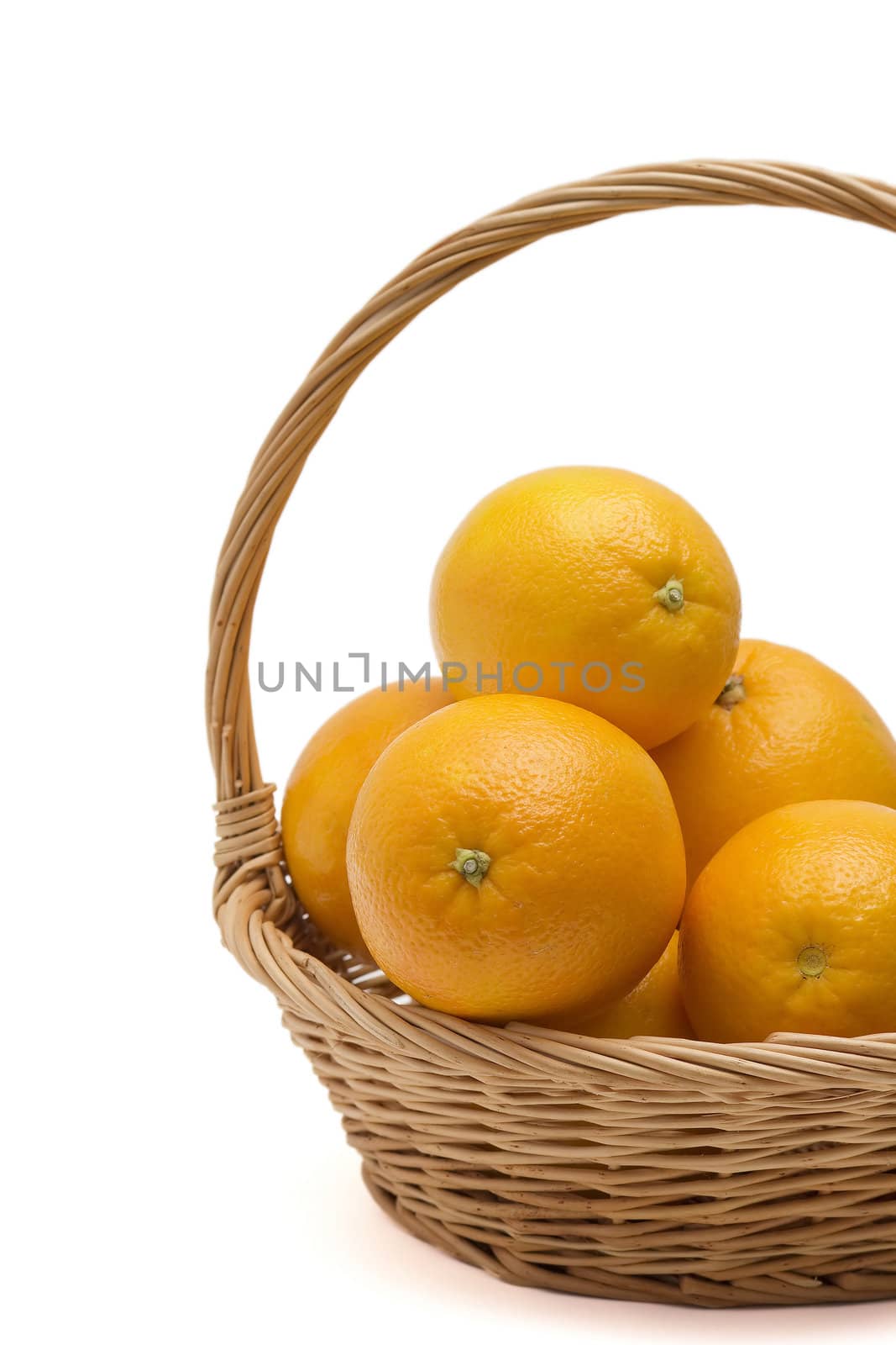 fresh oranges in a basket