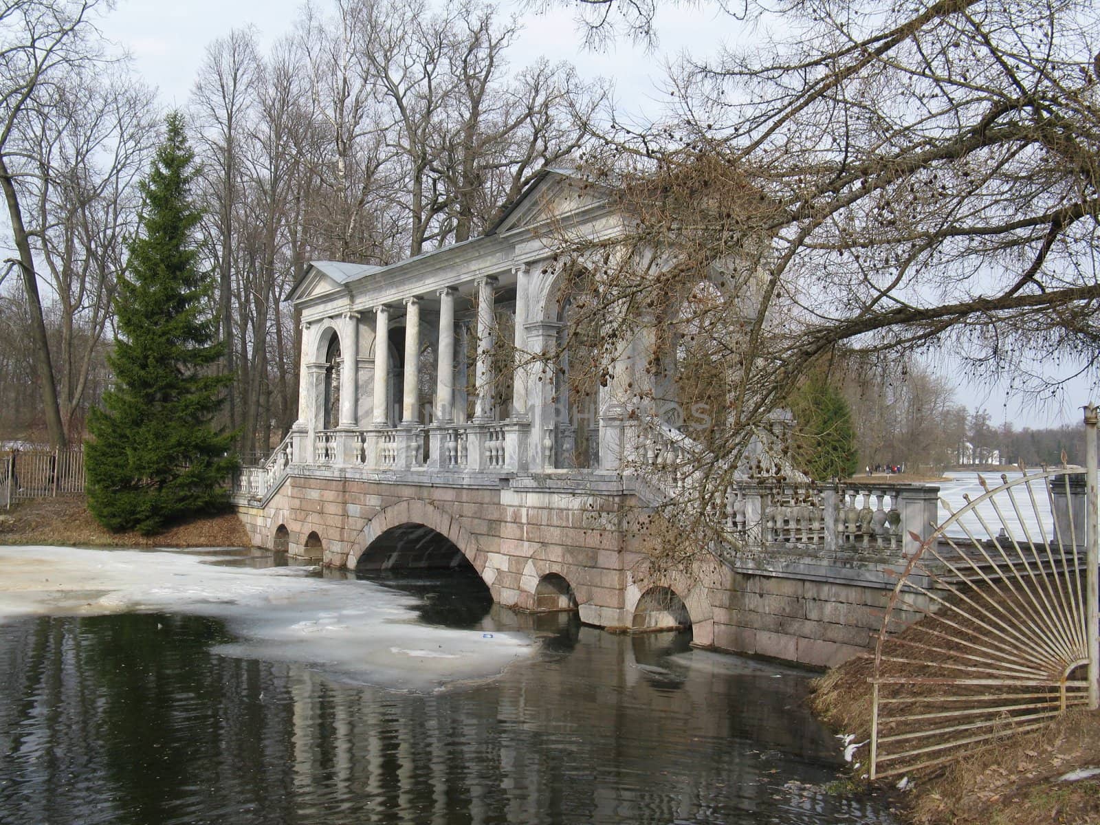 Old beautyful bridge in Pushkin, Russia