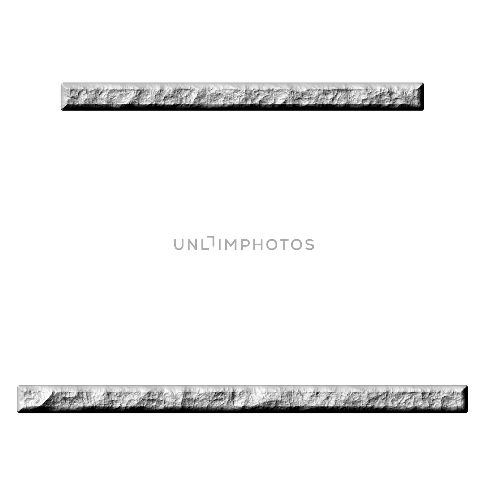 3d stone Chinese number 2 isolated in white