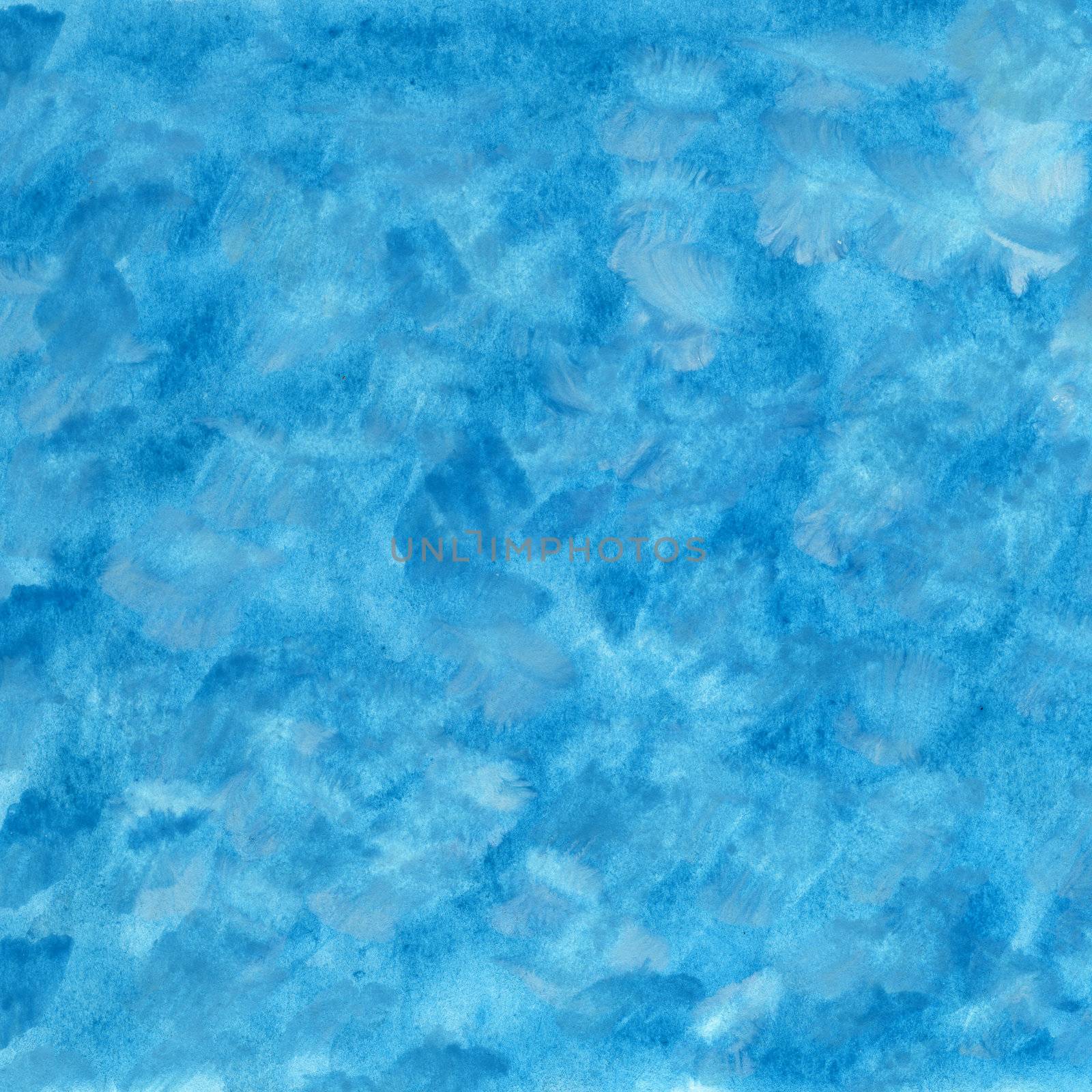 blue and white hand painted chaotic patchy watercolor background, self made