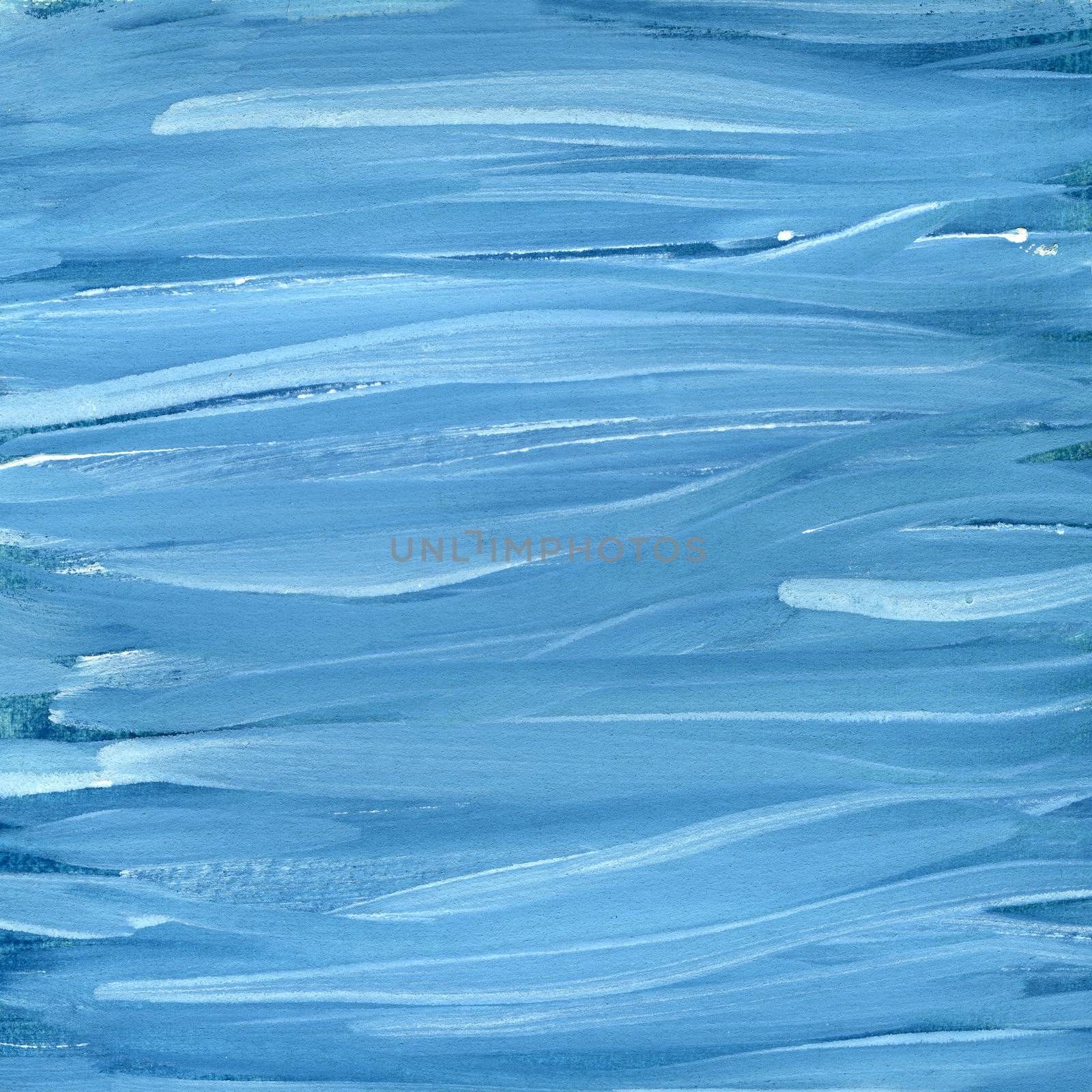 blue and white hand painted wavy watercolor abstract, self made